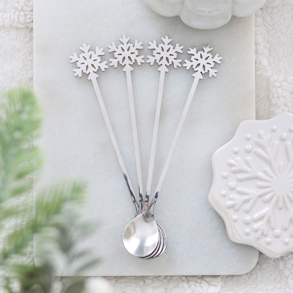 Set of 4 Metal Snowflake Spoons3
