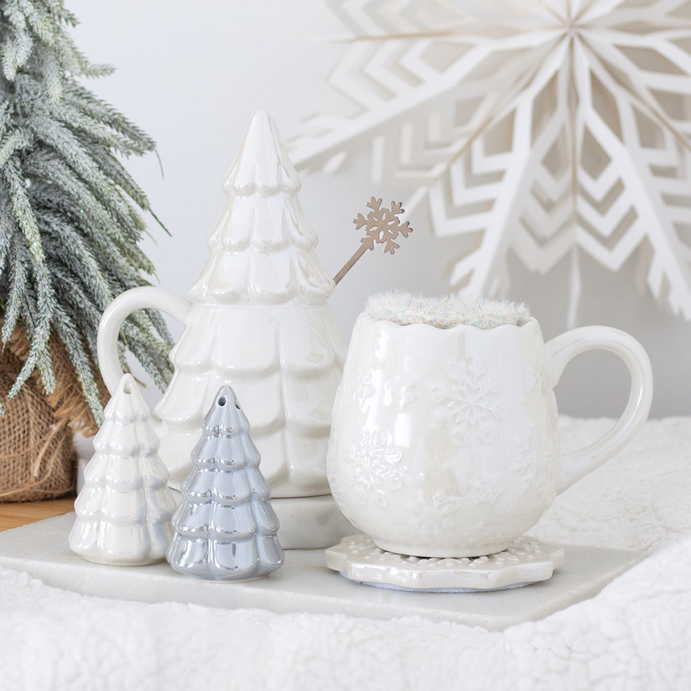 White Iridescent Snowflake Mug and Fluffy Socks Gift Set4