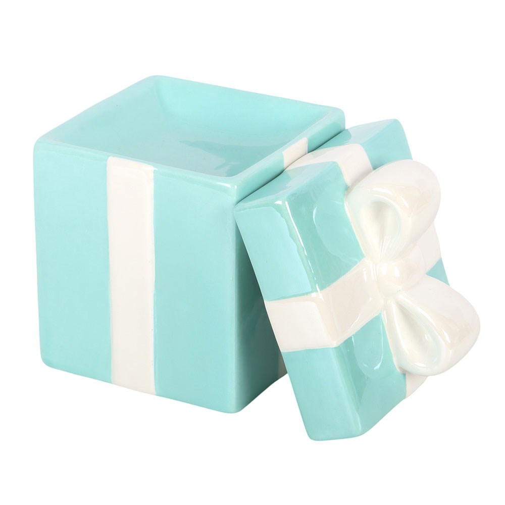 Blue Christmas Present Oil Burner with Removable Lid1