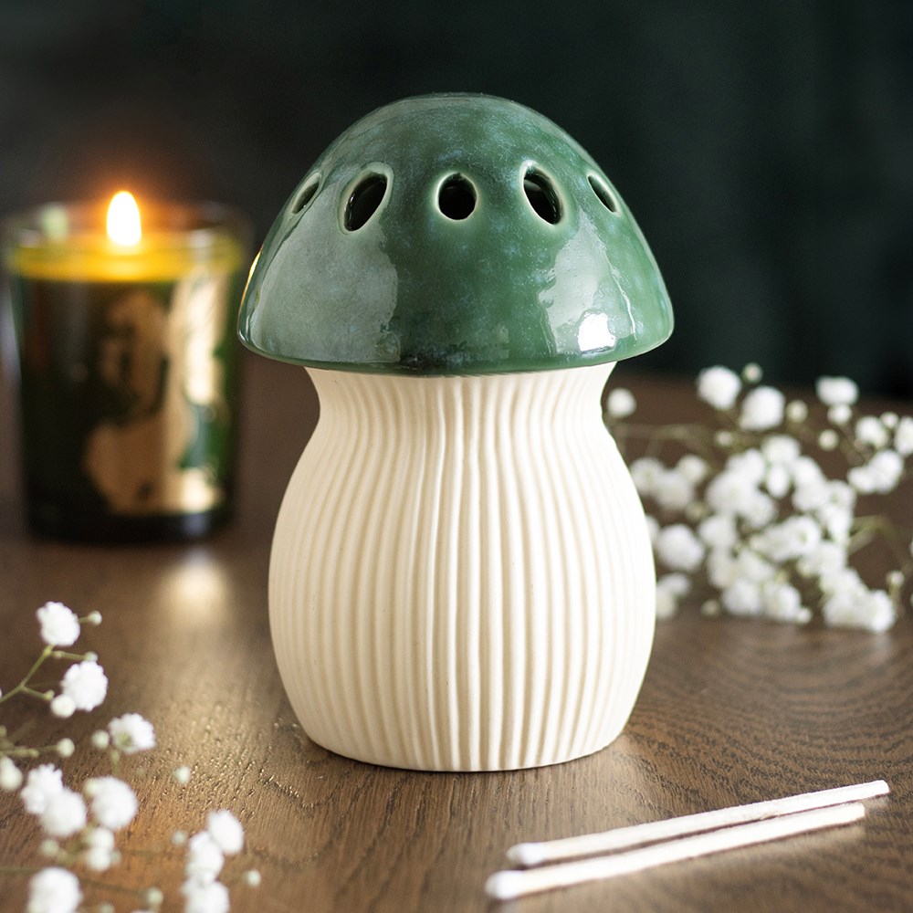 Green Ceramic Mushroom Oil Burner4