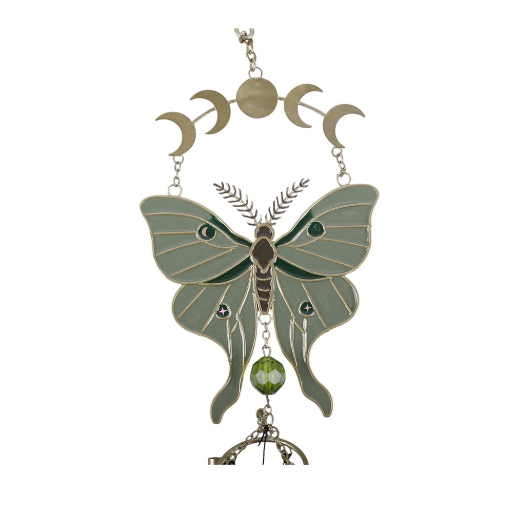 Moonphase Luna Moth Windchime with Metal Chimes1