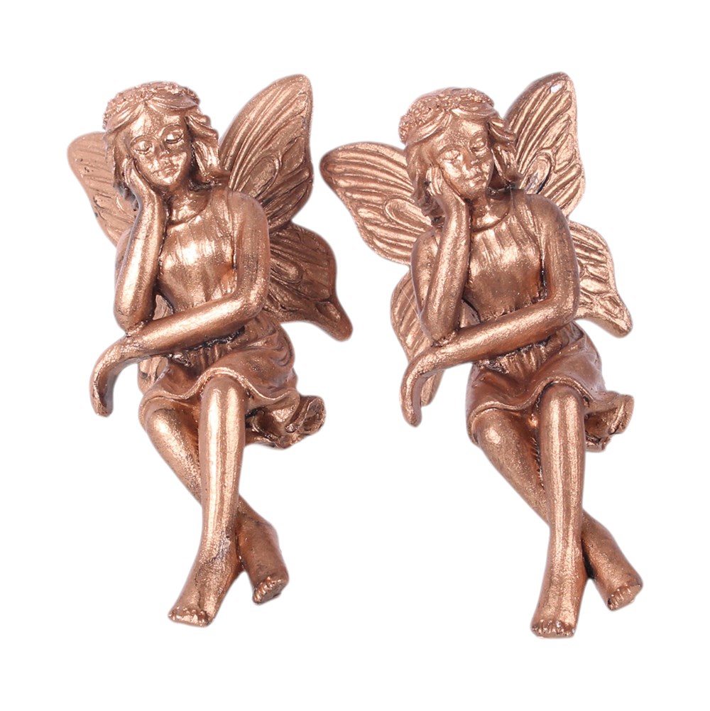 Stardust Fairy Set of 2 Resin Plant Pot Hangers - Antique Bronze1