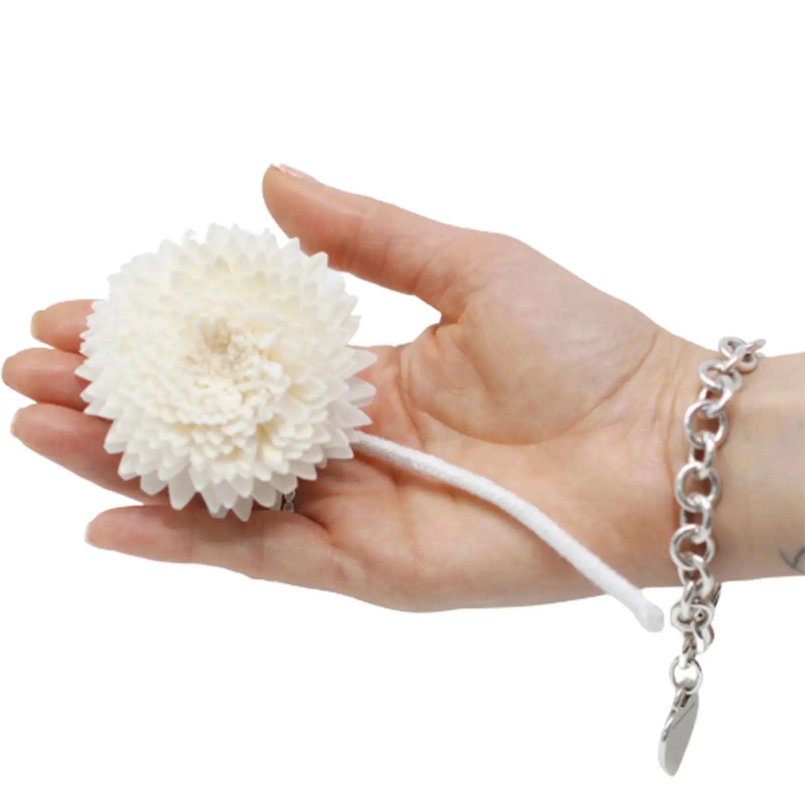 Set of 4 Large Carnation Diffuser Flowers with String Wicks2
