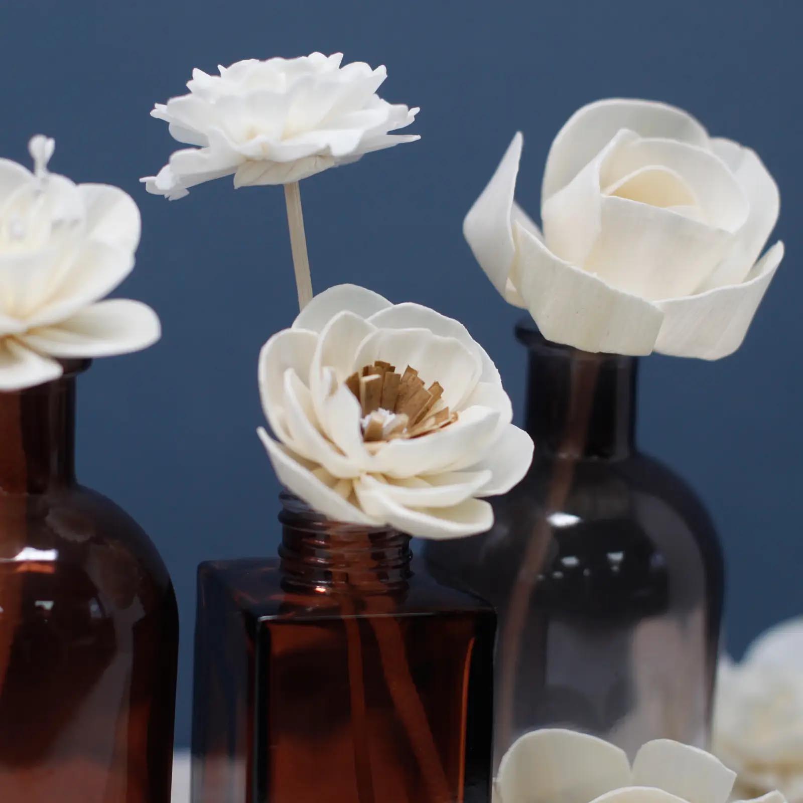 Natural Sola Wood Carnation Diffuser Flowers on Reed (Set of 4)4