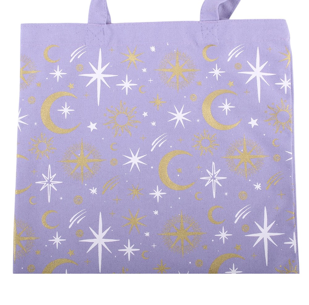 Purple Celestial Print Tote Bag2