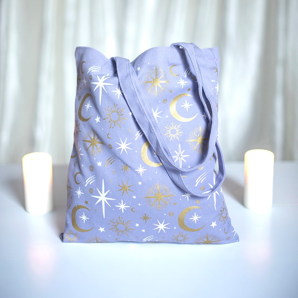 Purple Celestial Print Tote Bag3
