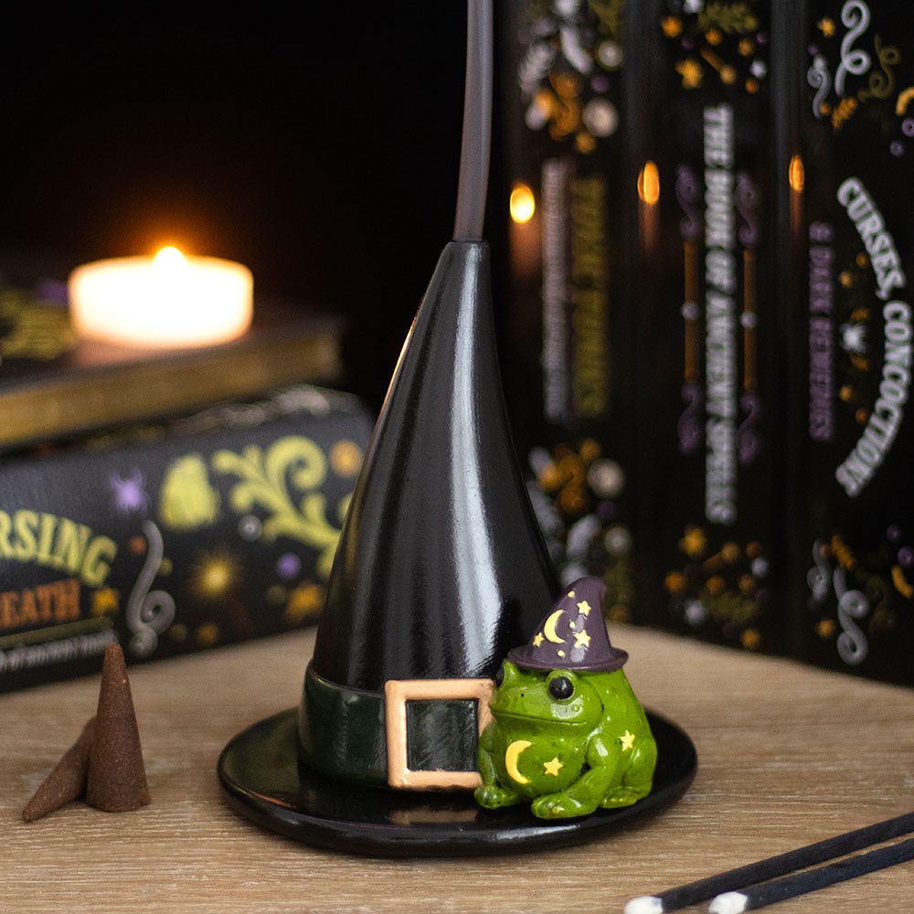 Witch Hat & Magic Toad Resin Incense Cone Holder5