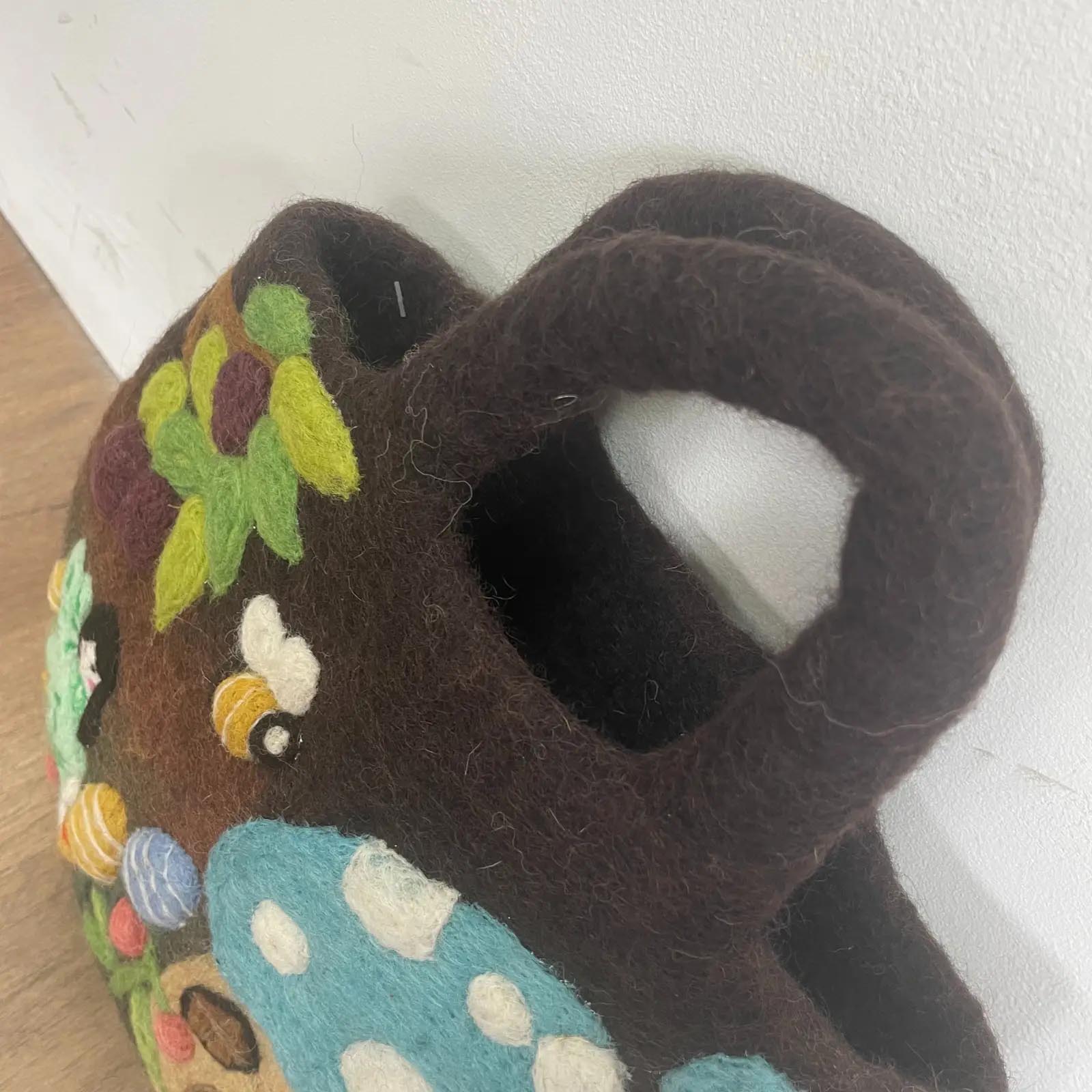 Handmade Fairy Garden Felted Wool Bag (35x27cm)1