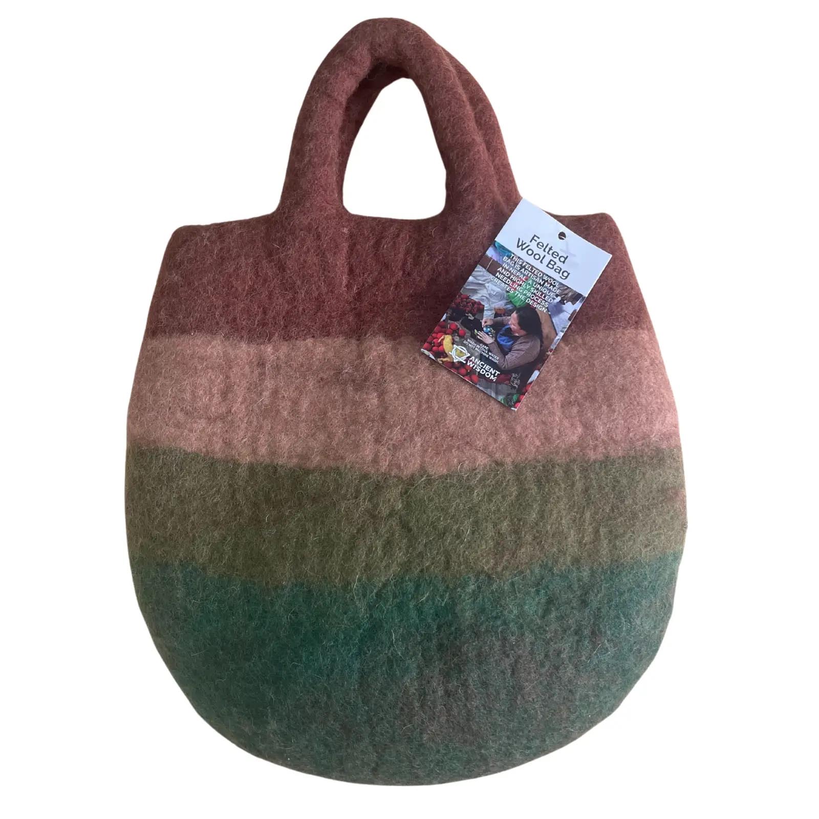 Handmade Mushroom Garden Felted Wool Bag (35x27cm)1