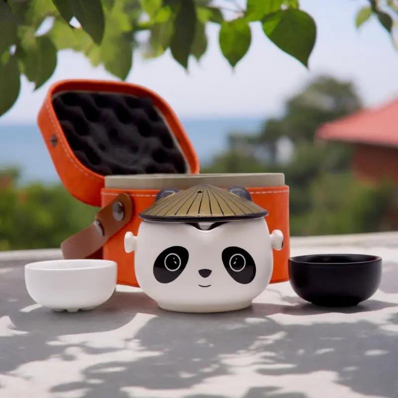 Kung Fu Panda Ceramic Travel Teapot Set with 2 Cups5