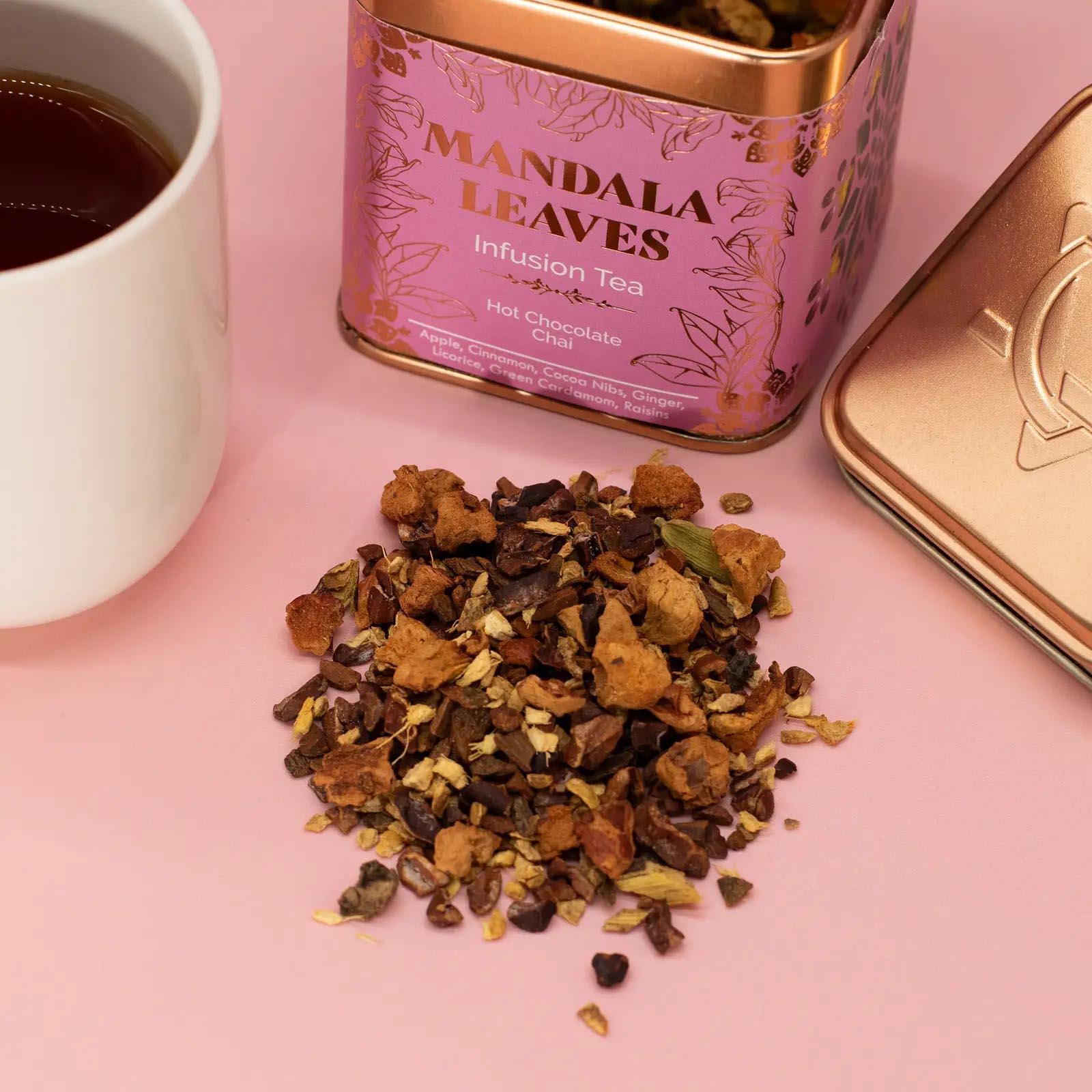 Mandala Leaves Hot Chocolate Chai Infusion Tea (50g Tin)4