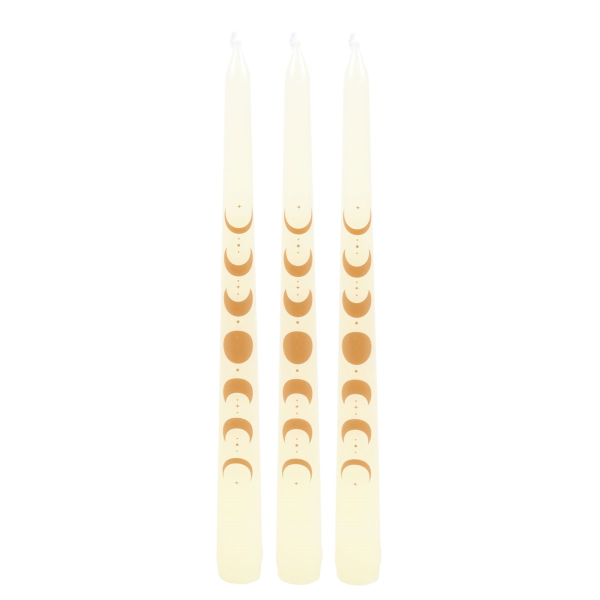 Set of 3 Off-White Moon Phase Taper Candles1