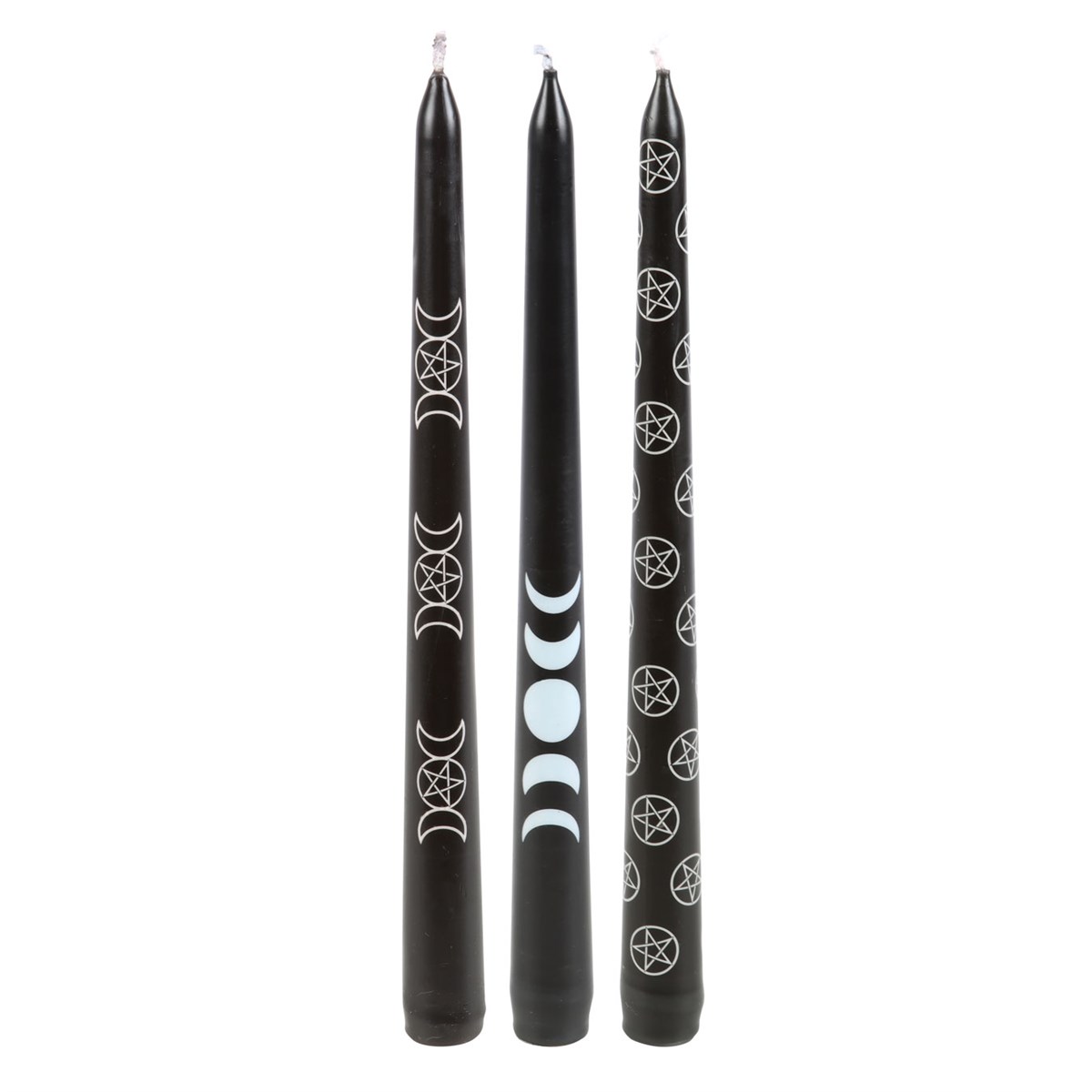 Set of 3 Black Magic Mystical Taper Candles1