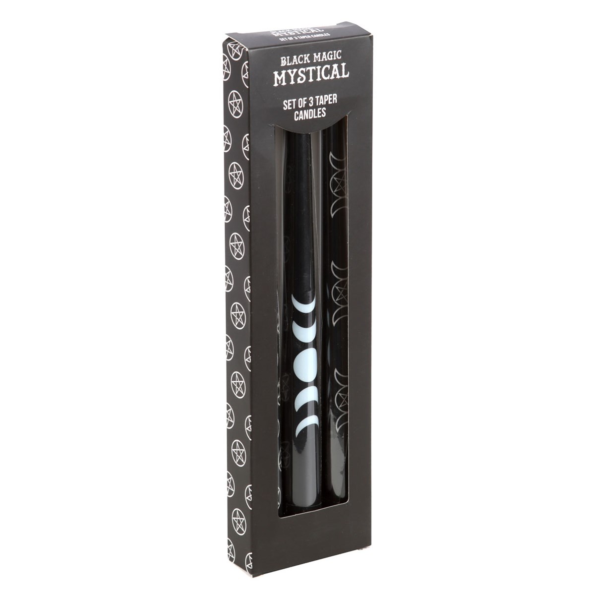 Set of 3 Black Magic Mystical Taper Candles2