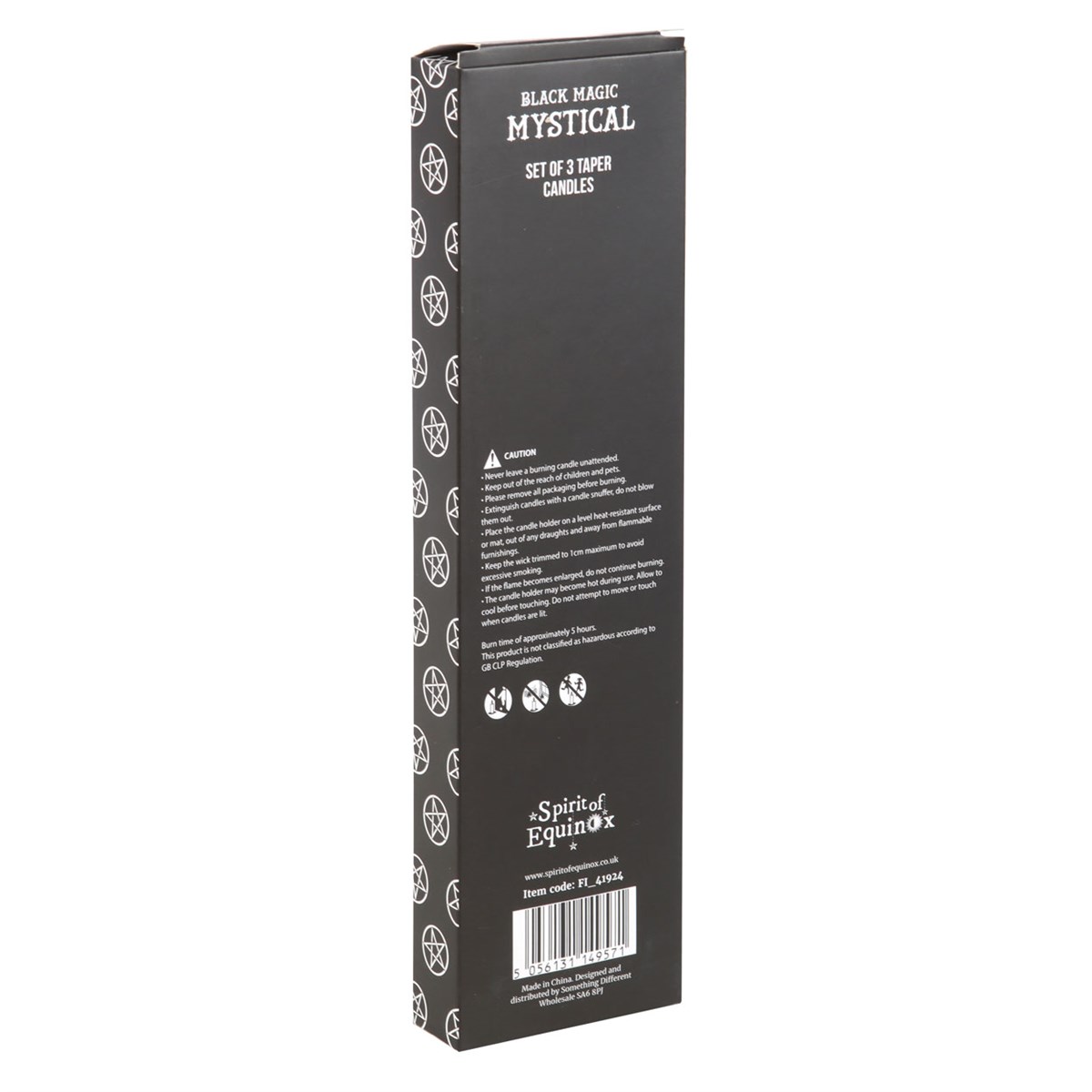 Set of 3 Black Magic Mystical Taper Candles3