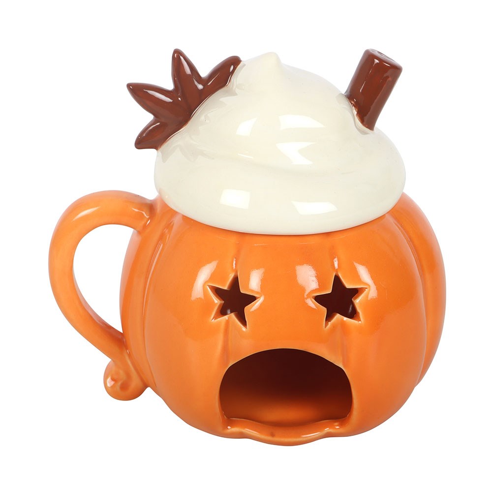 Pumpkin Cream Lidded Ceramic Oil Burner & Wax Warmer2