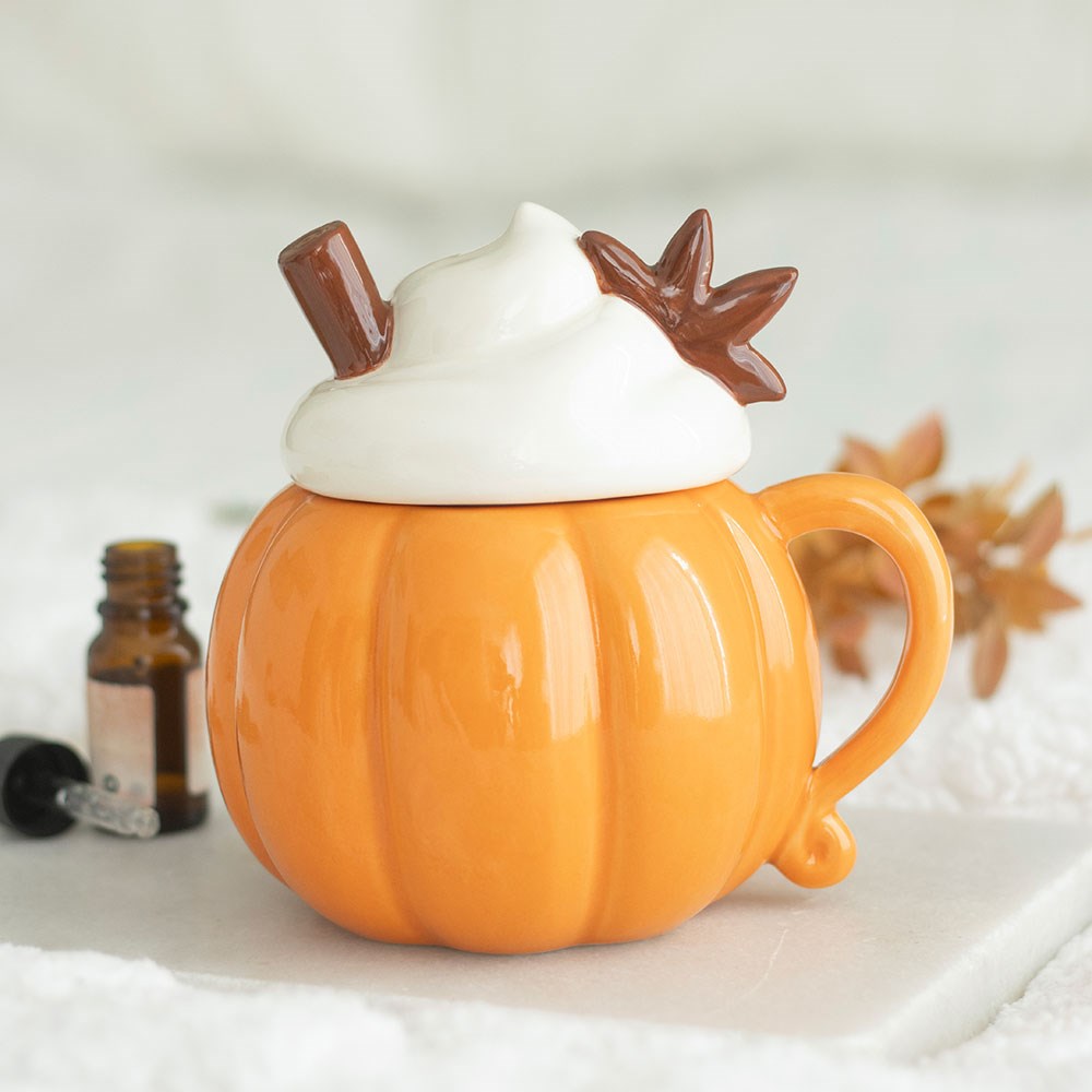Pumpkin Cream Lidded Ceramic Oil Burner & Wax Warmer3