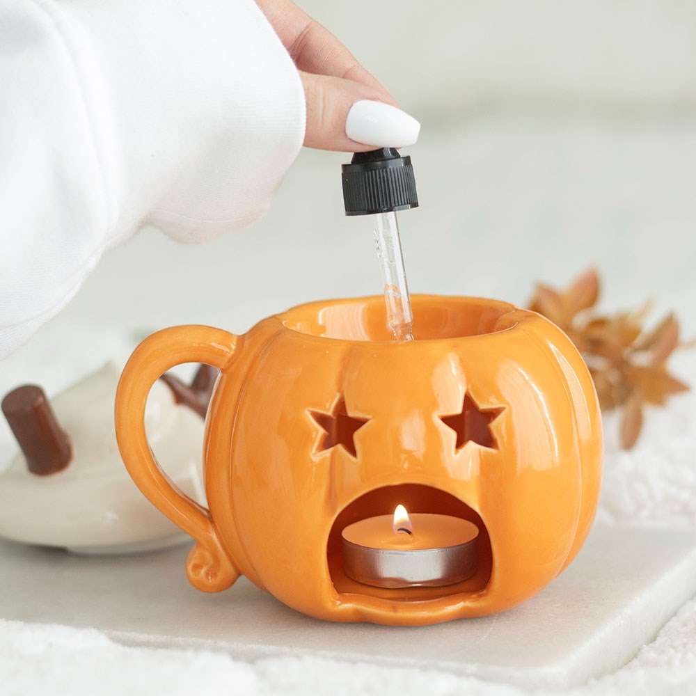 Pumpkin Cream Lidded Ceramic Oil Burner & Wax Warmer4