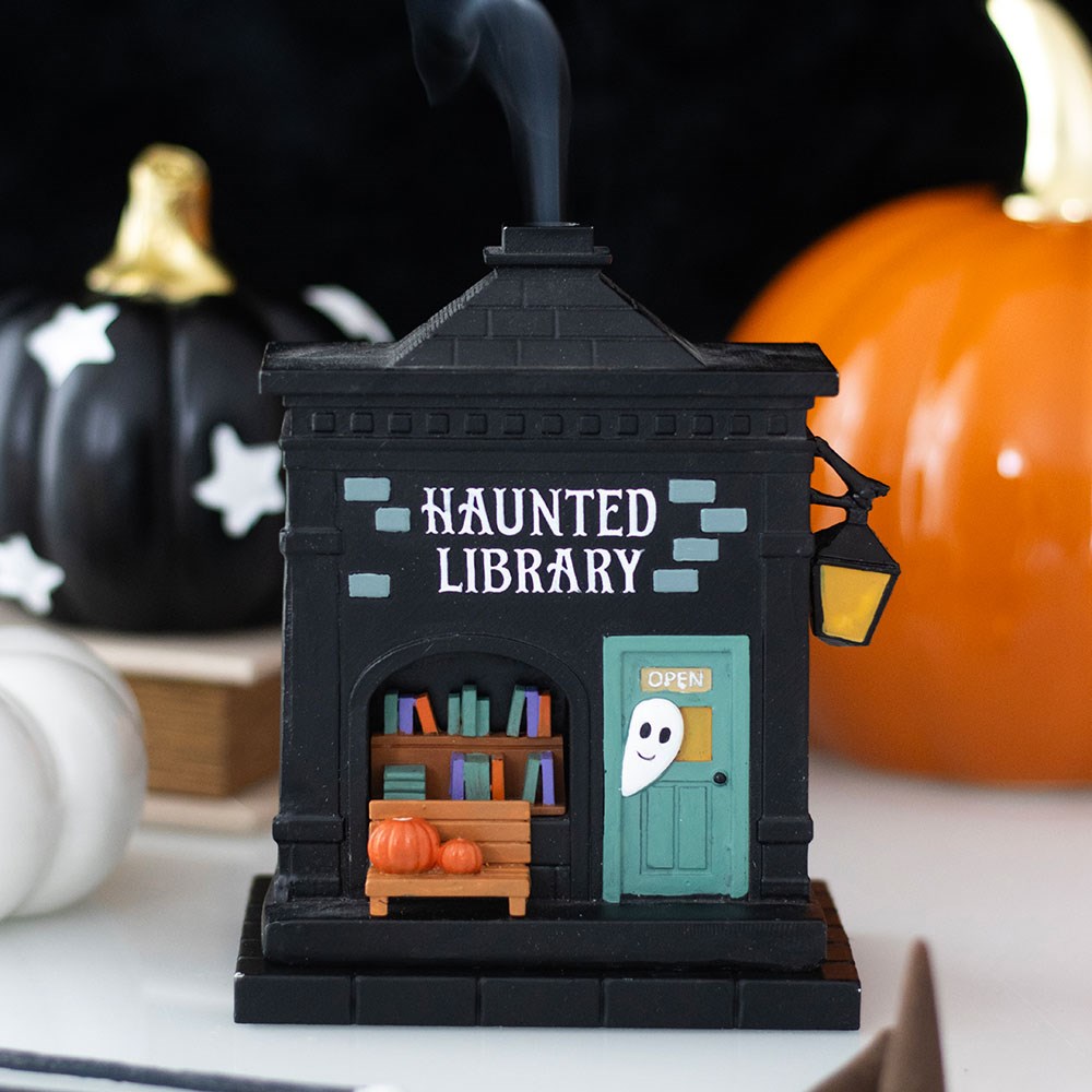 Haunted Library Resin Incense Cone Holder3