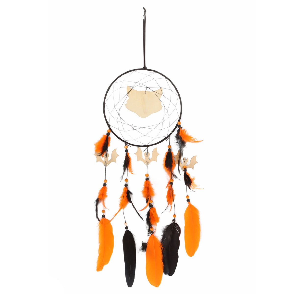 Black Cat & Bat Halloween Dreamcatcher Wall Hanging2