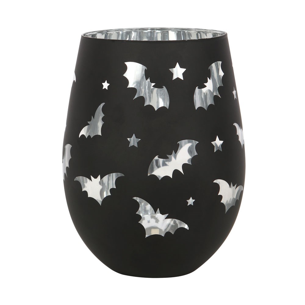 Bat Stemless Wine Glass with Silver Interior (500ml)