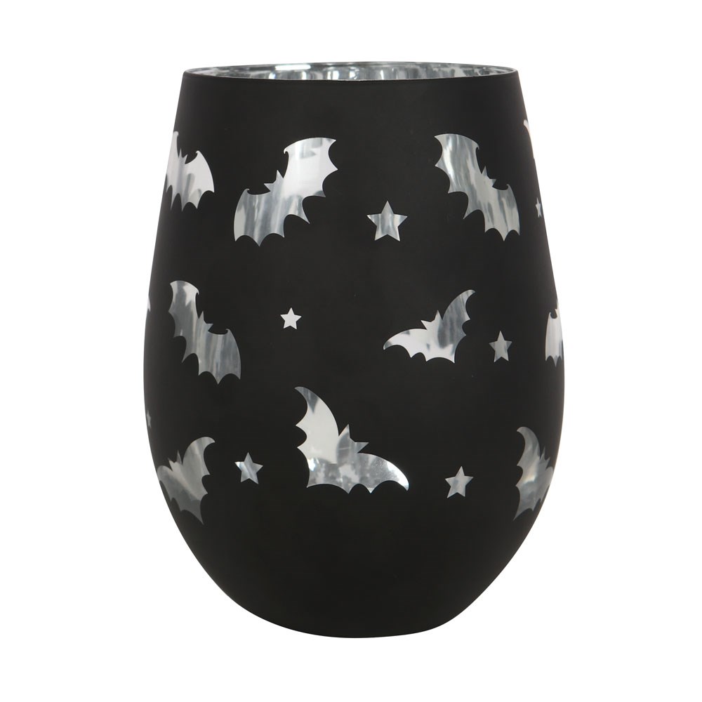 Bat Stemless Wine Glass with Silver Interior (500ml)1