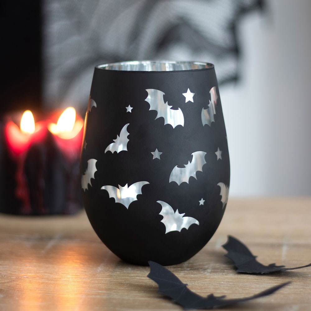 Bat Stemless Wine Glass with Silver Interior (500ml)3