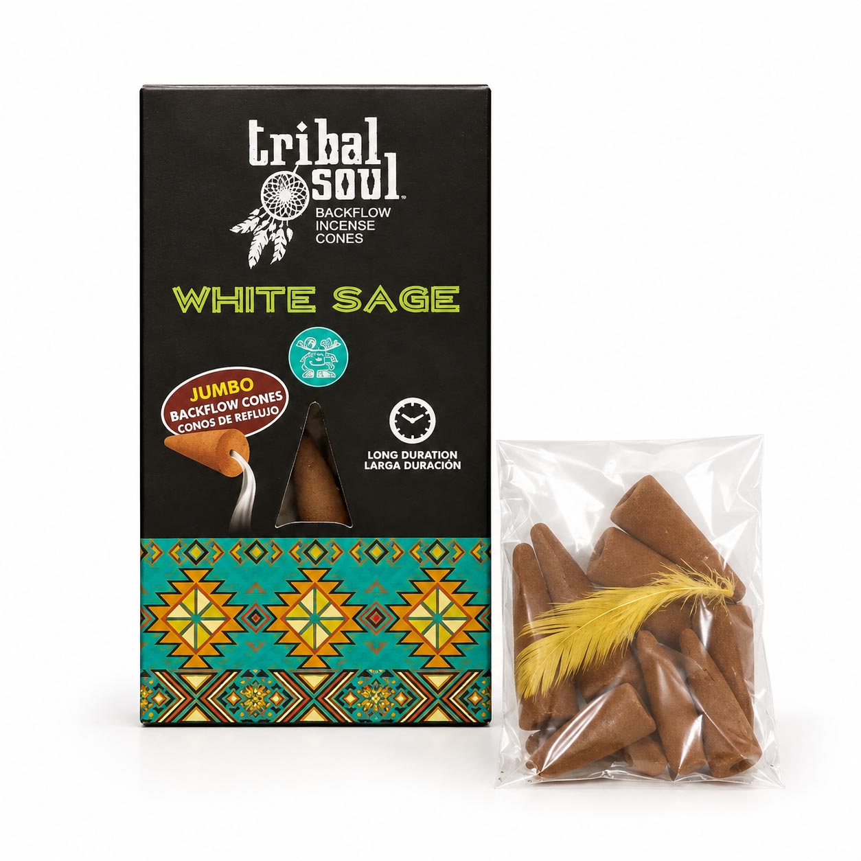 Hari Darshan Tribal Soul White Sage Backflow Incense Cones (10 Pack)