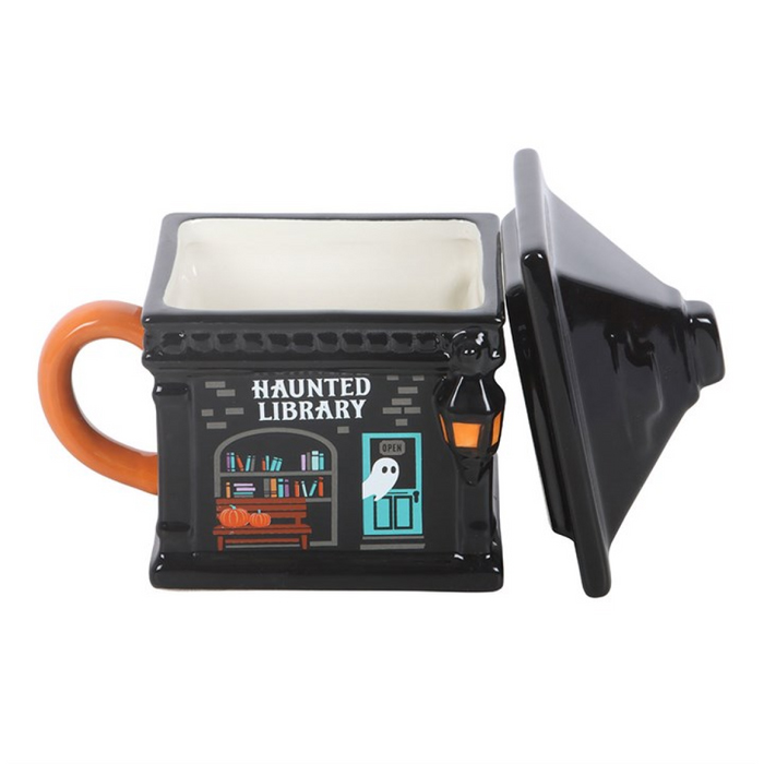 Haunted Library Ceramic Lidded Halloween Mug (320ml)1