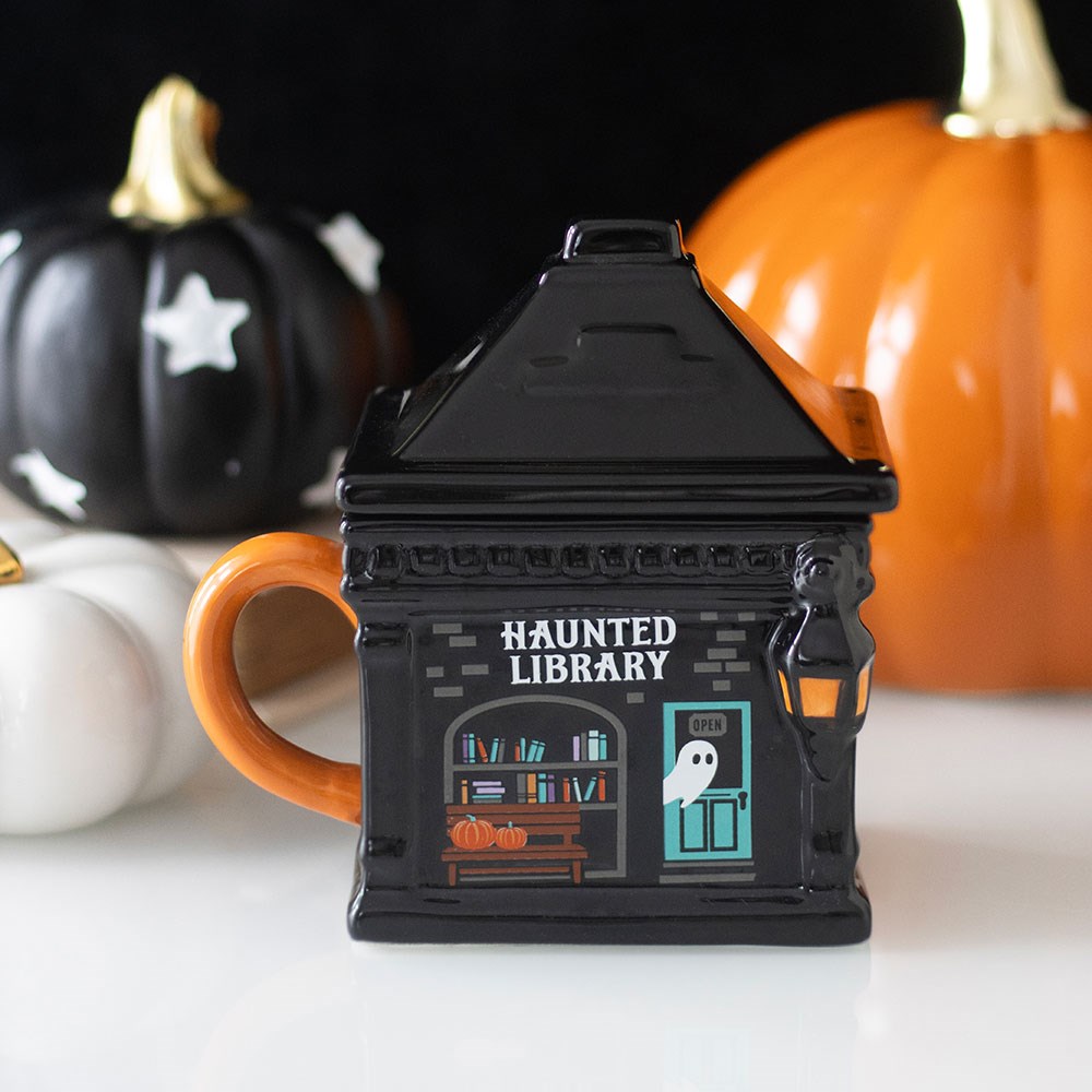 Haunted Library Ceramic Lidded Halloween Mug (320ml)4