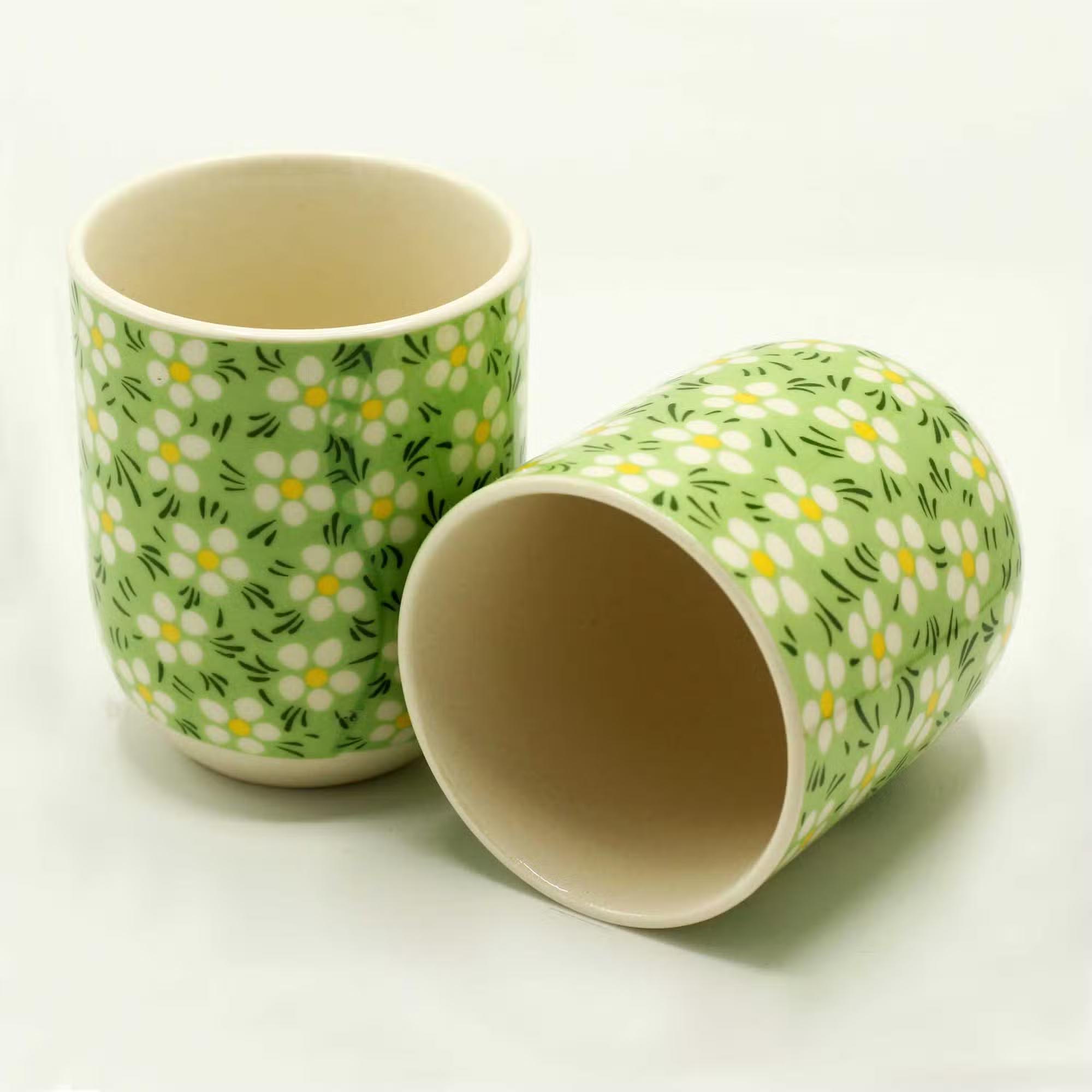 Set of 6 Green Daisy Herbal Tea Cups1