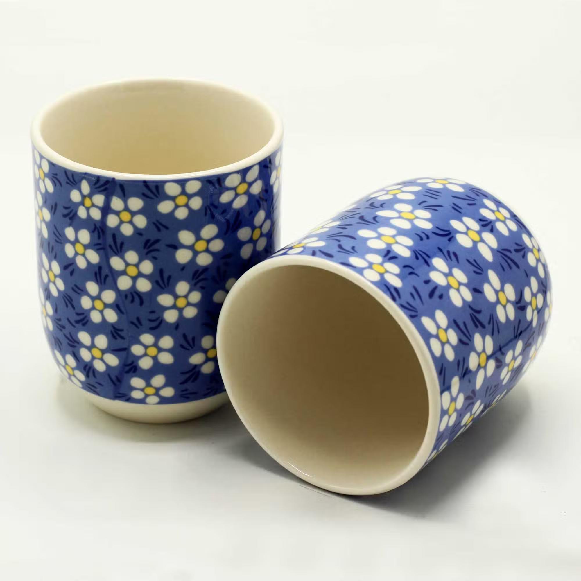 Set of 6 Blue Daisy Herbal Tea Cups1