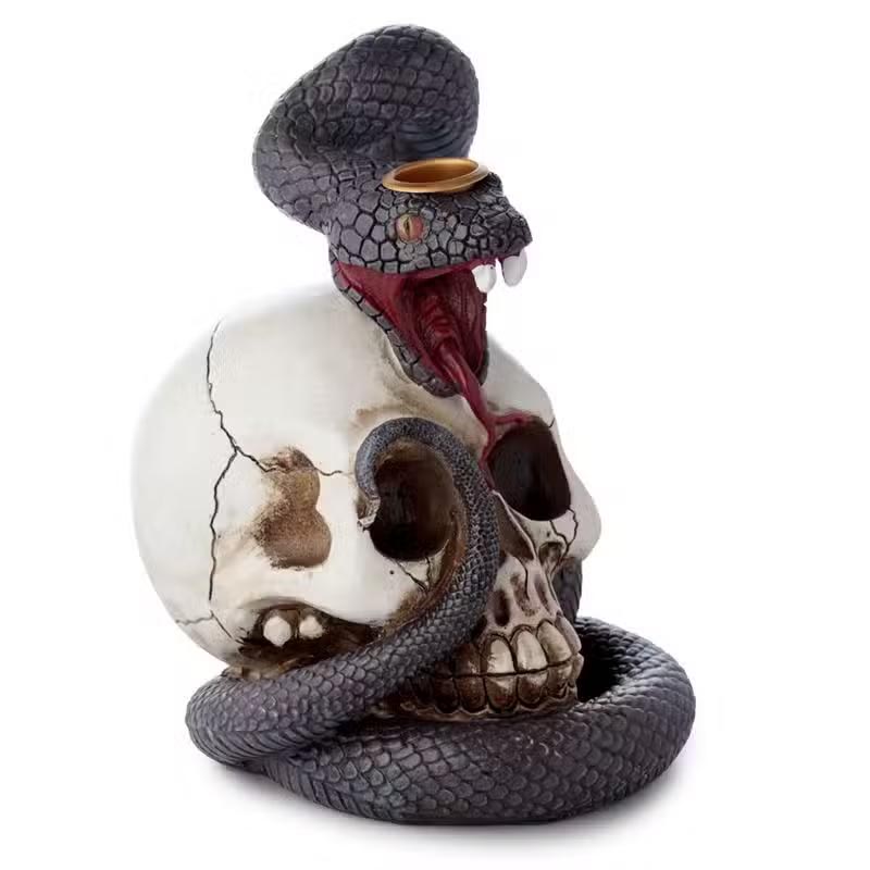 Snake and Skull Resin Backflow Incense Burner