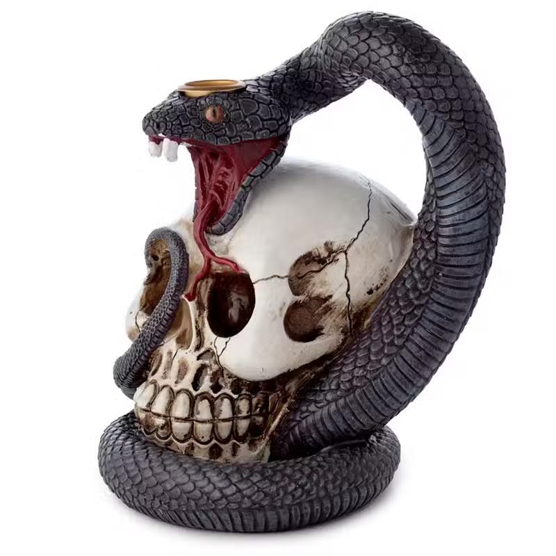 Snake and Skull Resin Backflow Incense Burner2