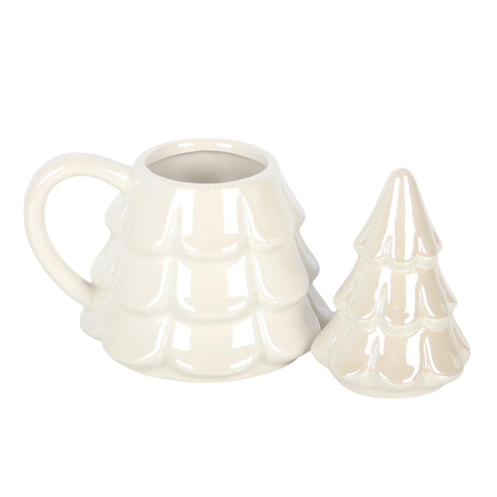 Iridescent Fir Tree Mug & Snowflake Spoon Set2