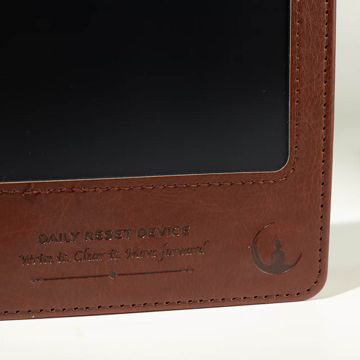 A5 Brown Leather-Effect Intention Notebook with LCD Screen4