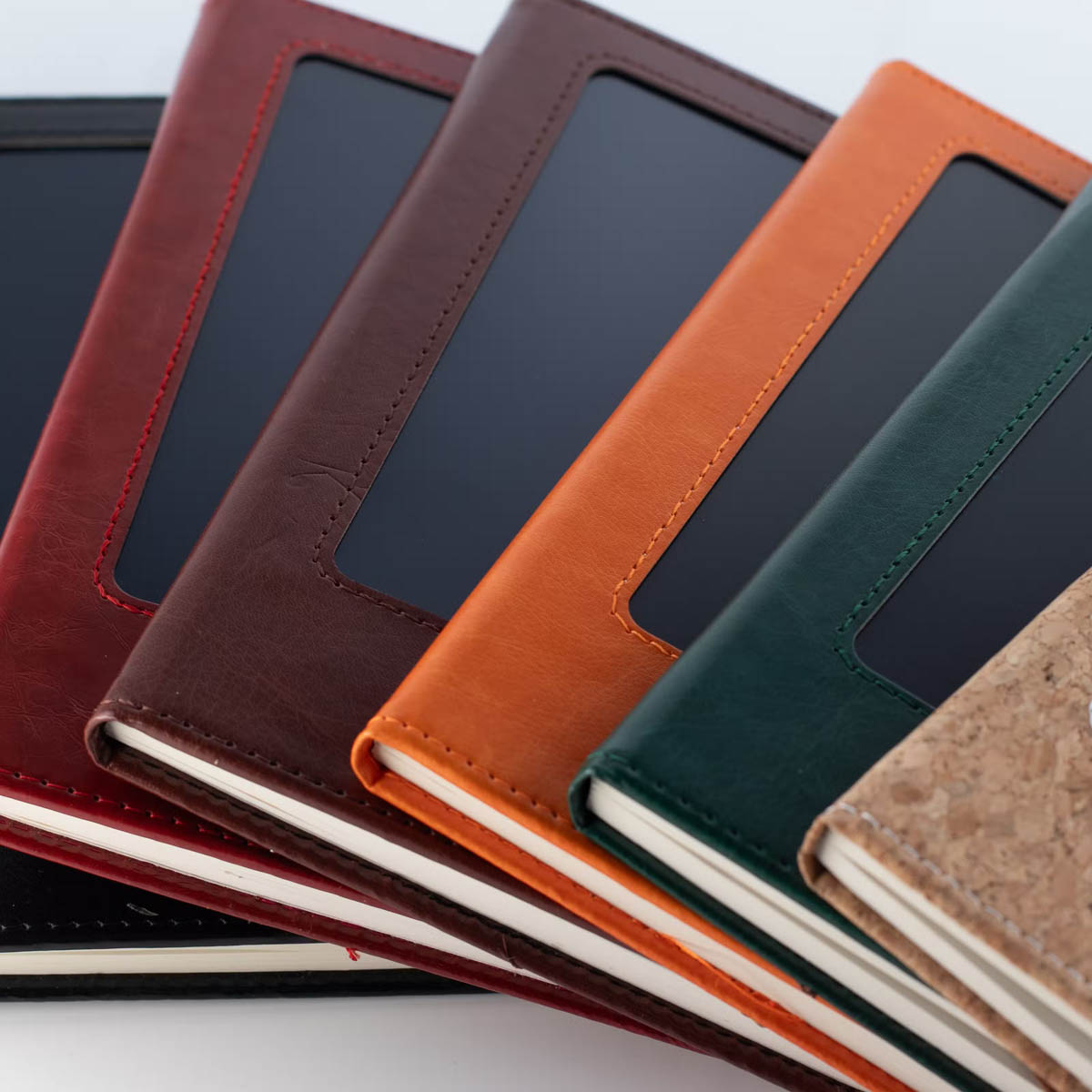 A5 Brown Leather-Effect Intention Notebook with LCD Screen7