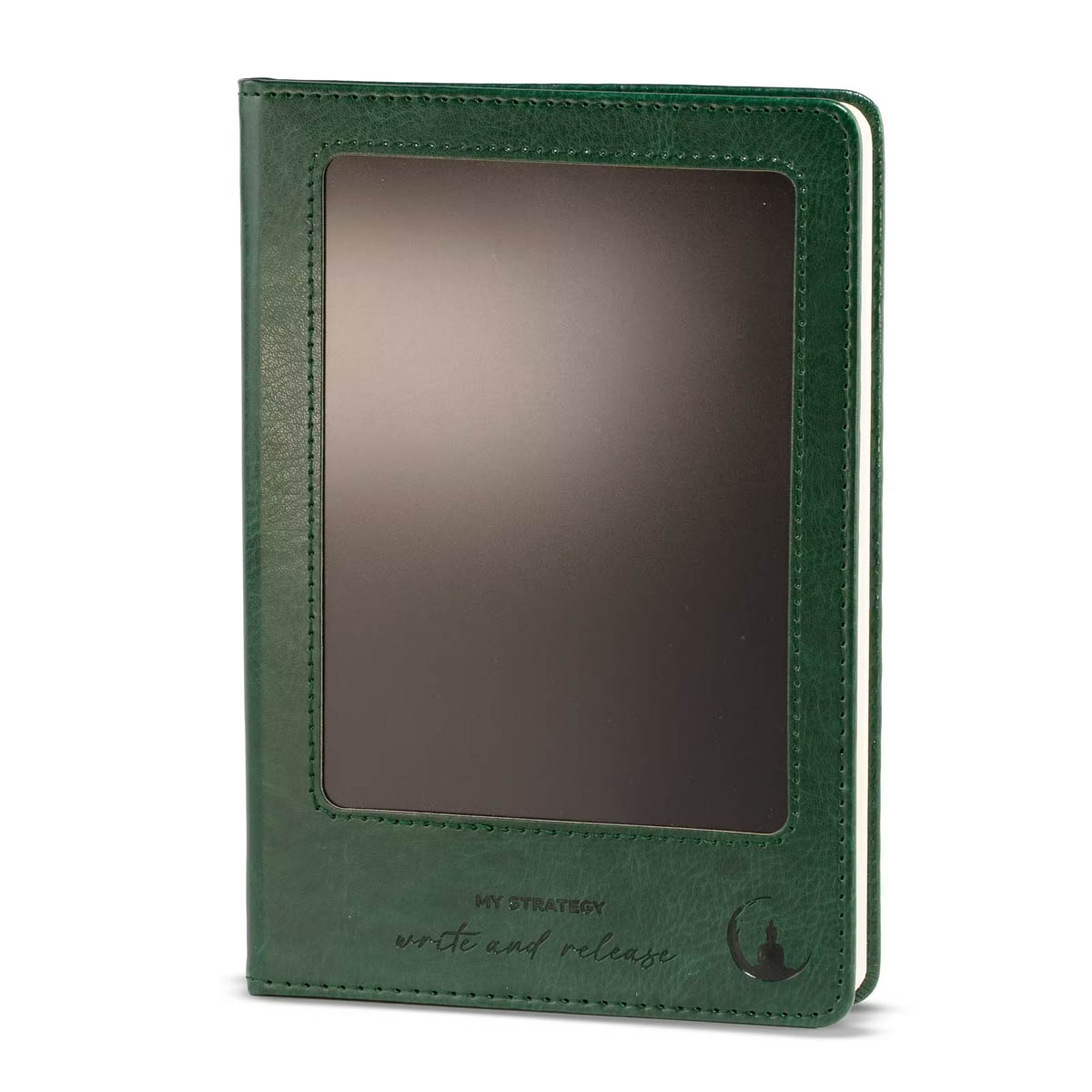 A5 Green Leather-Effect Intention Notebook with LCD Screen