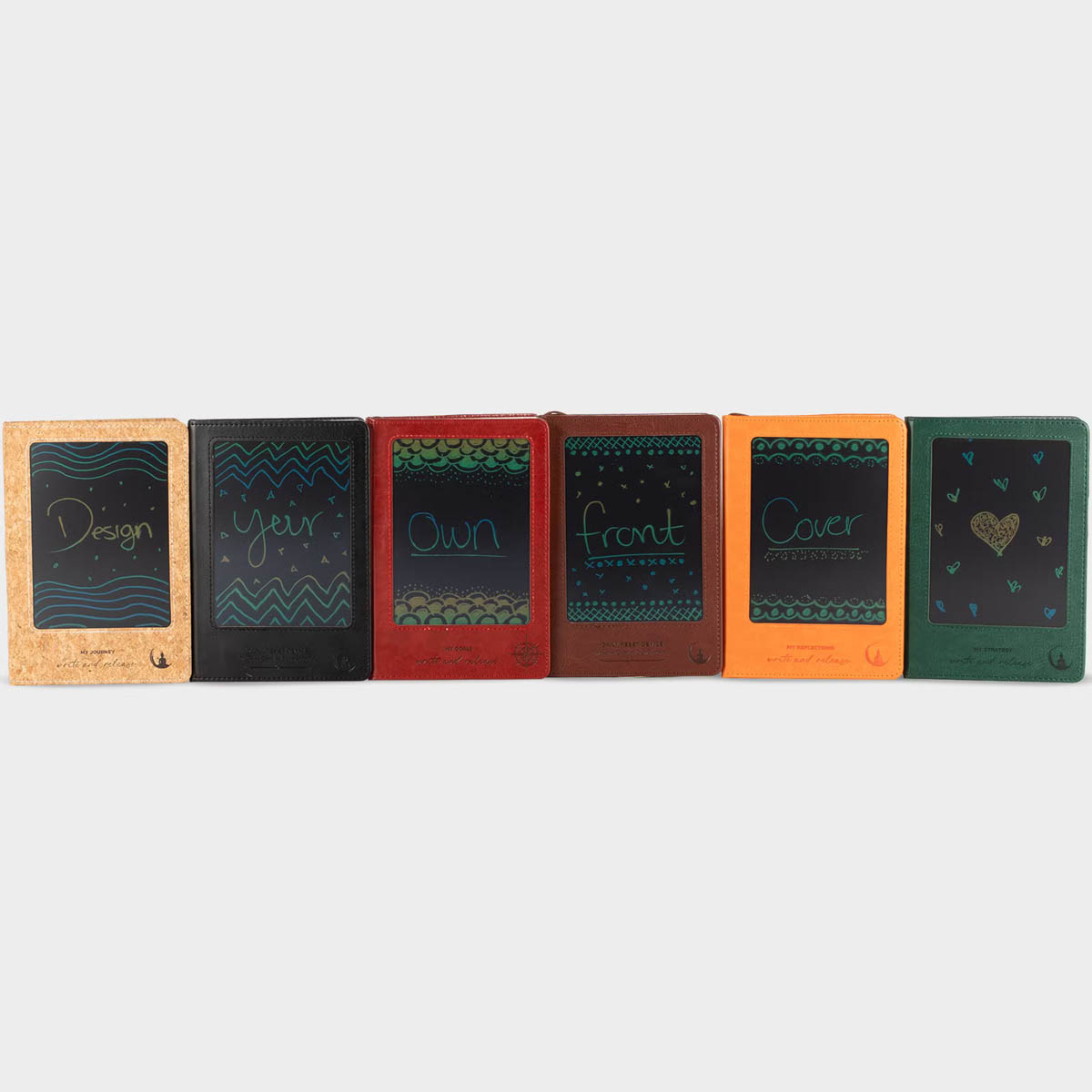 A5 Green Leather-Effect Intention Notebook with LCD Screen8