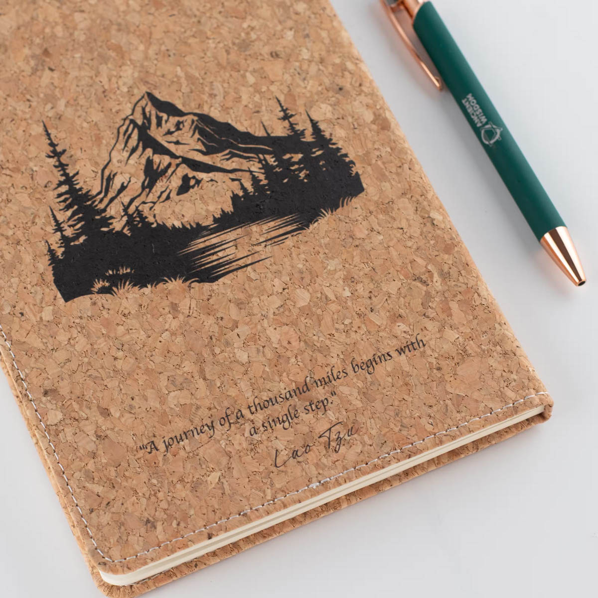 A5 Cork Leather-Effect Intention Notebook with LCD Screen2