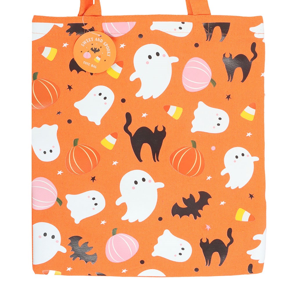 Sweet and Spooky Ghost Print Halloween Tote Bag1