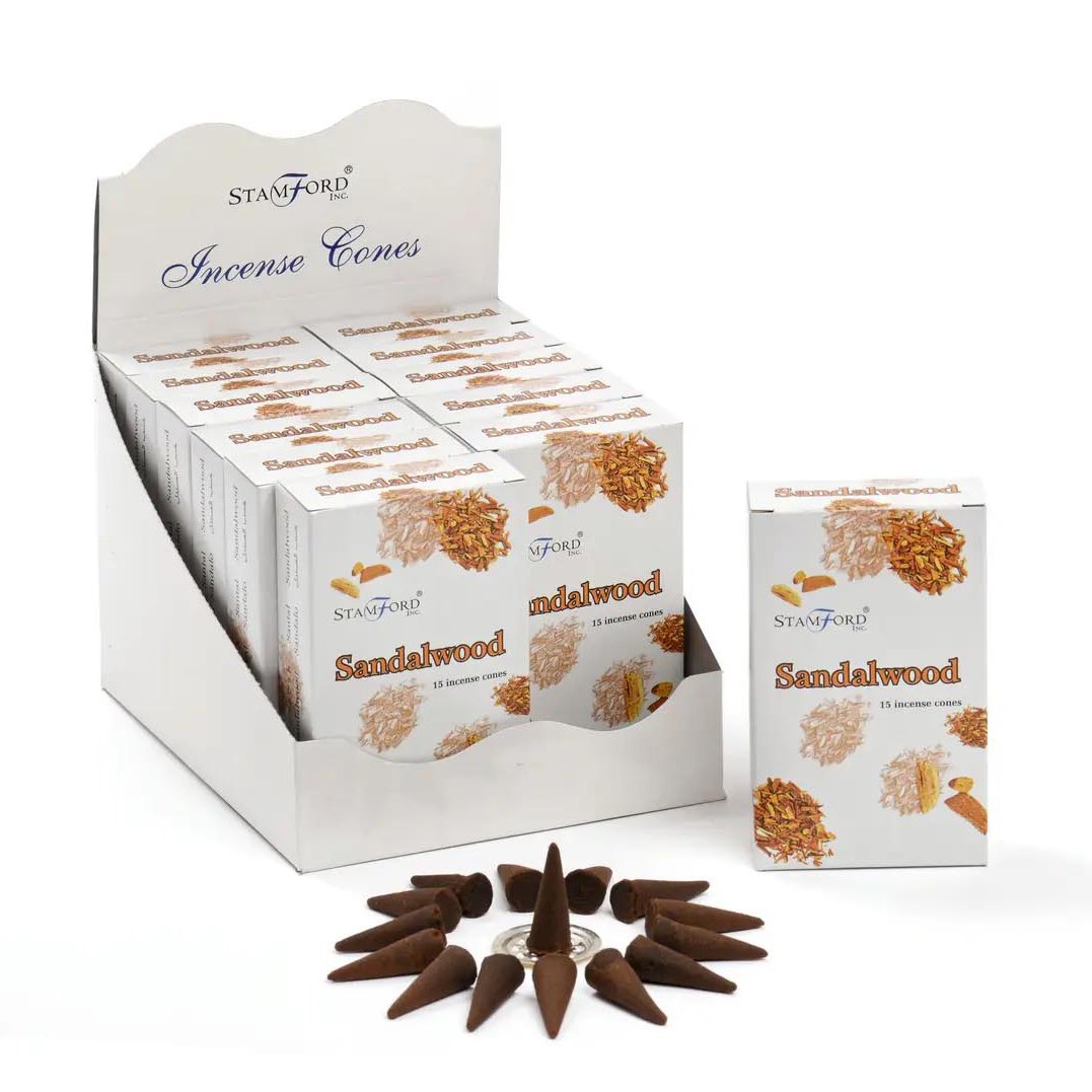 Stamford Sandalwood Incense Cones (15 Pack & Holder)1