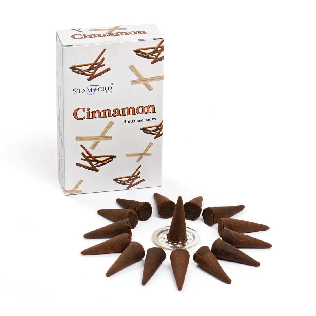 Stamford Cinnamon Incense Cones (15 Pack & Holder)