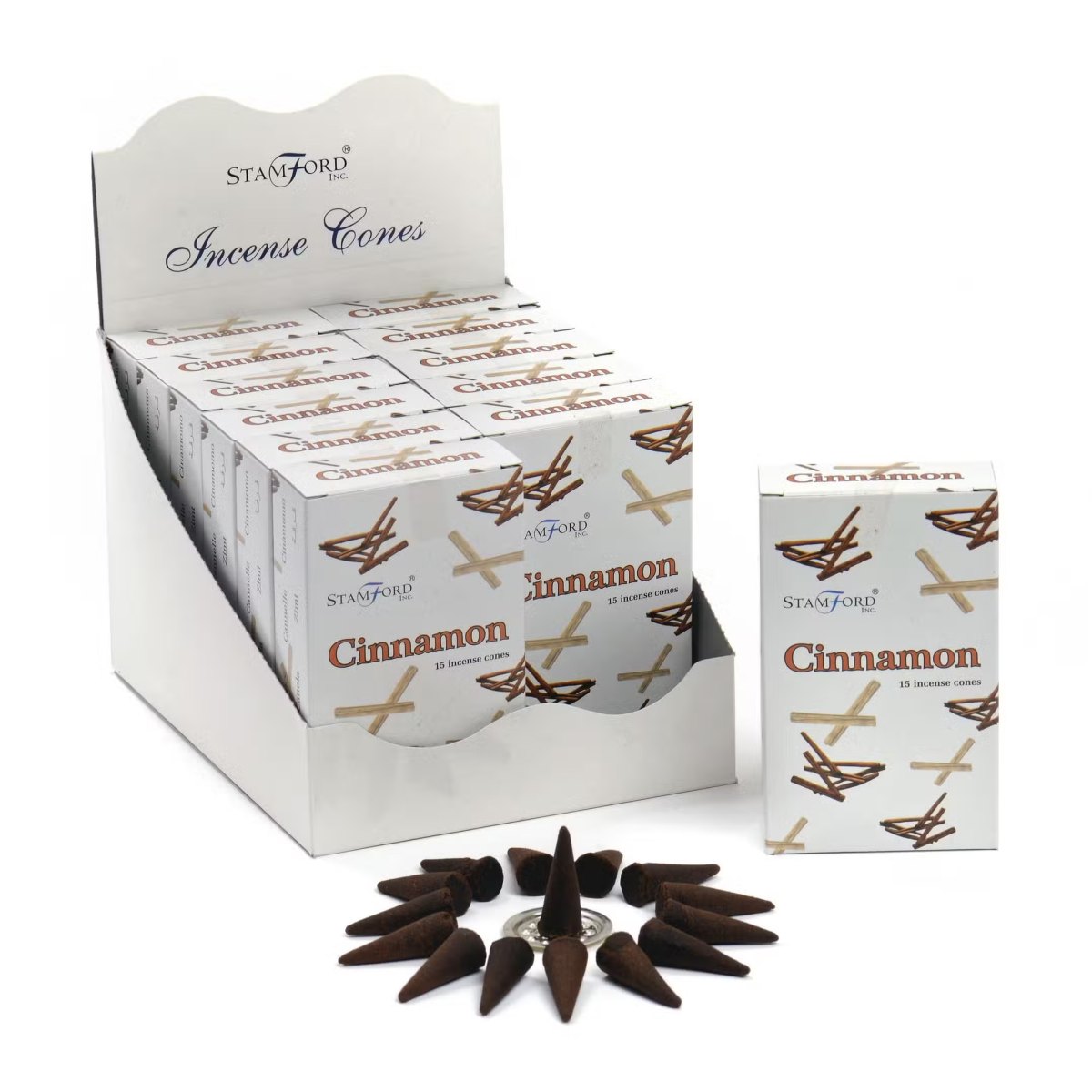 Stamford Cinnamon Incense Cones (15 Pack & Holder)1