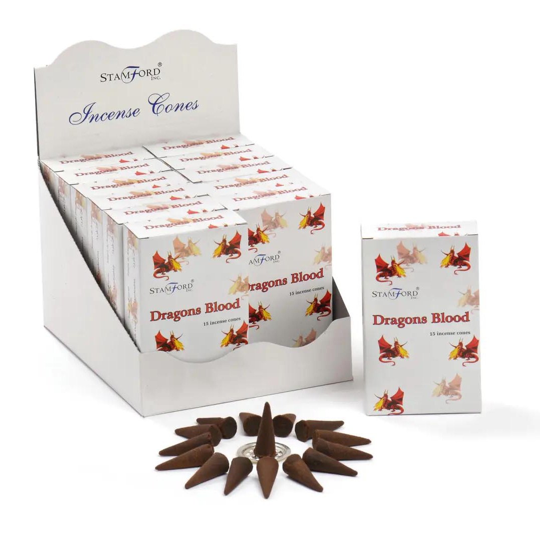 Stamford Dragons Blood Incense Cones (15 Pack & Holder)1