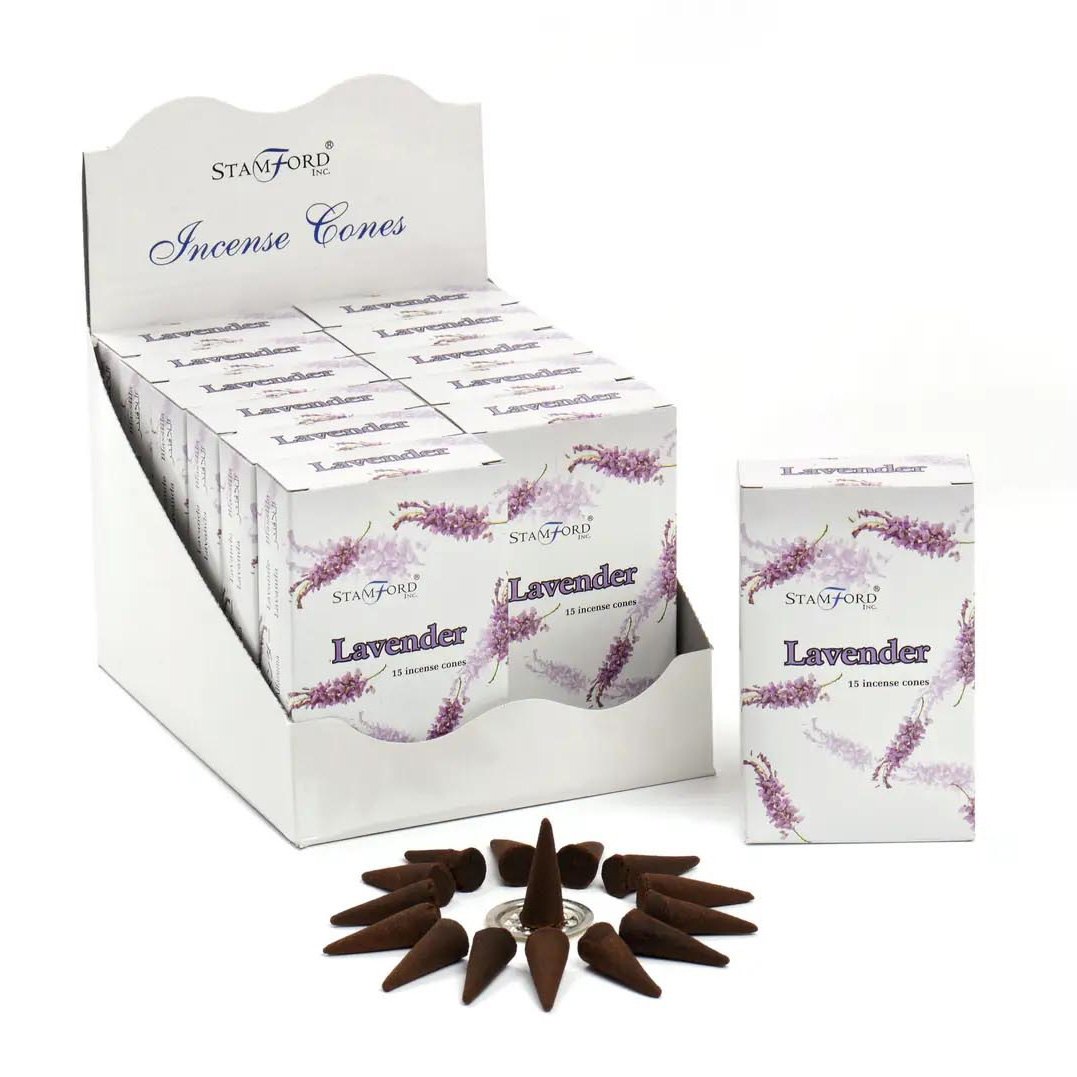 Stamford Lavender Incense Cones (15 Pack & Holder)1