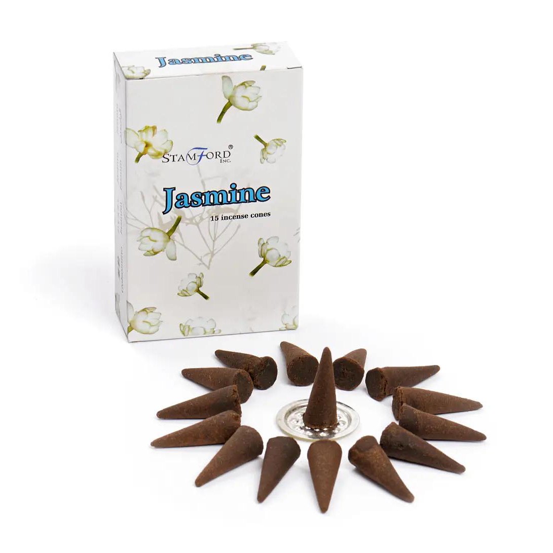 Stamford Jasmine Incense Cones (15 Pack & Holder)