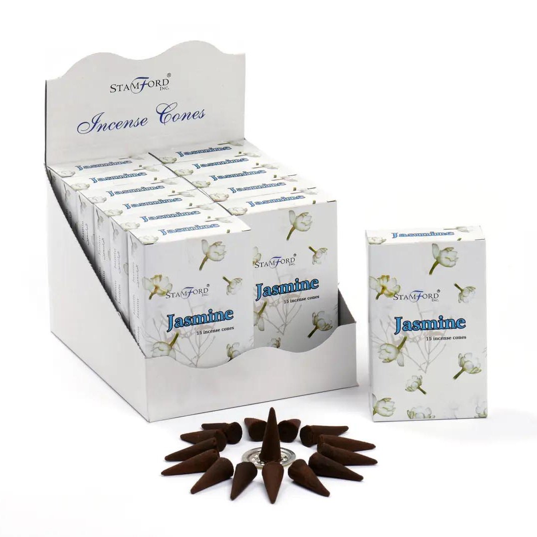 Stamford Jasmine Incense Cones (15 Pack & Holder)1