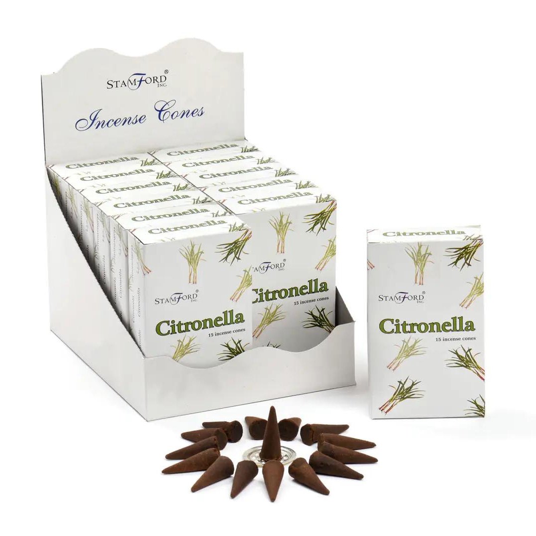 Stamford Citronella Incense Cones (15 Pack & Holder)1