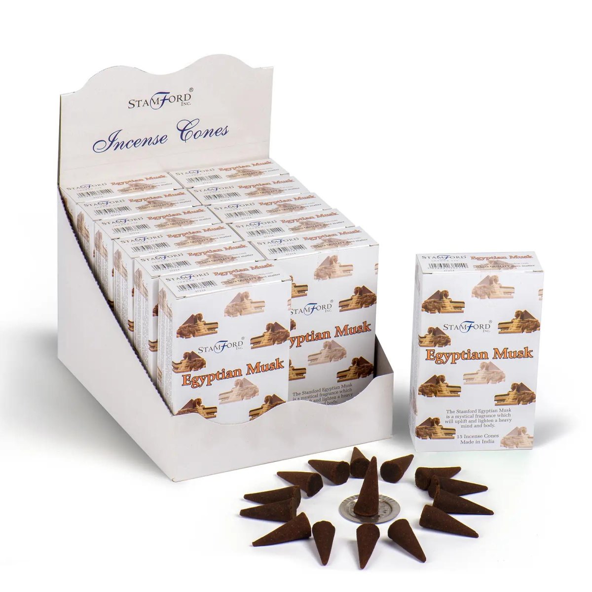 Stamford Egyptian Musk Incense Cones (15 Pack & Holder)1